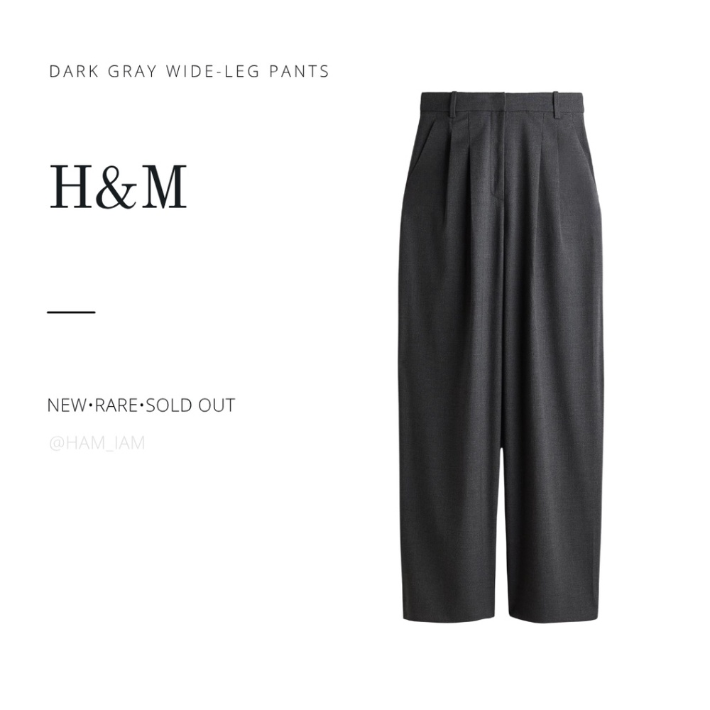 NEW SOLD OUT H&M Dark Gray Wide-Leg Pants